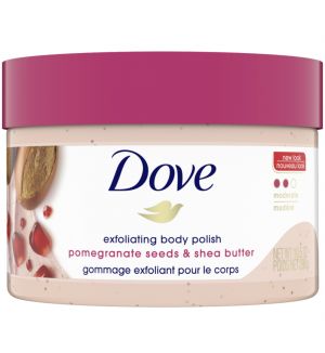 DOVE EXFOLIATING BODY POLISH POMEGRANATE SEEDS & SHEA BUTTER 298G