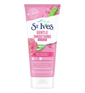 ST. IVES GENTLE SMOOTHING SCRUB ROSE WATER & ALOE VERA 6OZ 170G