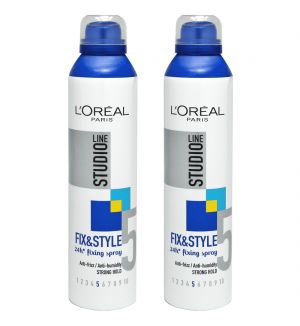 (BUNDLE OF 2) L'OREAL STUDIO LINE FIX & STYLE FIXING SPRAY STRONG HOLD 250ML