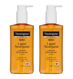 (BUNDLE OF 2) NEUTROGENA LIQUID PURE MILD FACIAL CLEANSER FRAGRANCE FREE 150ML
