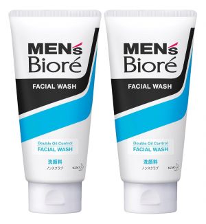 (BUNDLE OF 2) BIORE MEN'S DOUBLE OIL CONTROL COOLING FACIAL WASH 130G