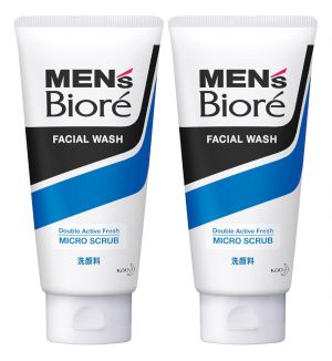 (BUNDLE OF 2) BIORE MEN'S DOUBLE ACTIVE FRESH MICRO SCRUB 130G