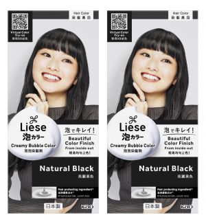 (BUNDLE OF 2) LIESE DESIGN SERIES CREAMY BUBBLE HAIR COLOR NATURAL BLACK