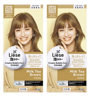 (BUNDLE OF 2) LIESE NATURAL SERIES CREAMY BUBBLE HAIR COLOR MILK TEA BROWN