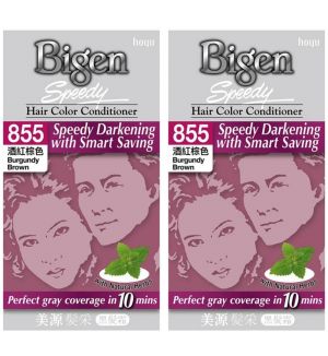(BUNDLE OF 2) BIGEN SPEEDY HAIR COLOR CONDITIONER 855 BURGUNDY BROWN