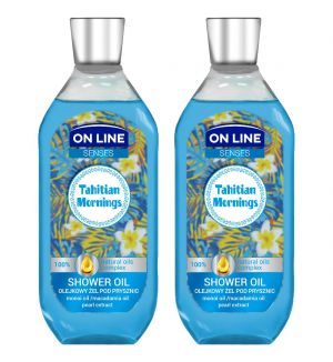 (BUNDLE OF 2) ON LINE SENSES SHOWER OIL TAHITIAN MORNINGS 500ML