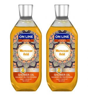 (BUNDLE OF 2) ON LINE SENSES SHOWER OIL MOROCCAN GOLD 500ML