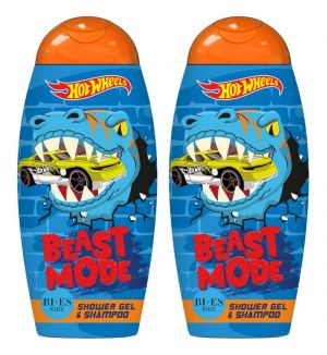 (BUNDLE OF 2) BI-ES HOT WHEELS BEAST MODE SHOWER GEL & SHAMPOO 250ML