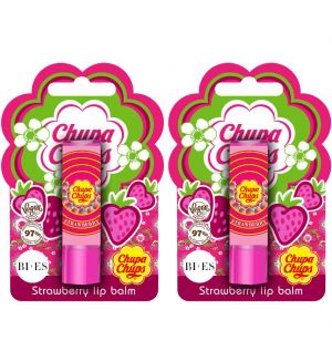 (BUNDLE OF 2) BI-ES CHUPA CHUPS LIP BALM STRAWBERRY 4G