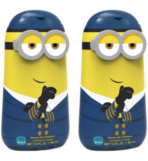 (BUNDLE OF 2) AIR VAL MINIONS SHOWER GEL & SHAMPOO 2 IN 1 400ML