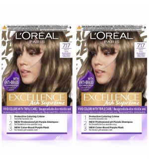 (Bundle of 2) L'Oreal Excellence Ash Supreme 7.17 Matt Ash