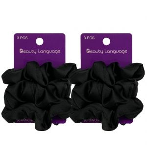(BUNDLE OF 2) BL0056 BLACK SCRUNCHIES (3 PCS)