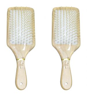 (BUNDLE OF 2) BL BAMBOO PADDLE CUSHION HAIR BRUSH BL0050