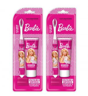 (BUNDLE OF 2) NATURAVERDE BARBIE ORAL CARE SET (TOOTHBRUSH + TOOTHPASTE 25ML)