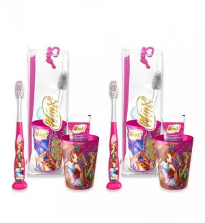 (BUNDLE OF 2) MR WHITE WINX TRAVEL KIT TOOTHBRUSH WITH TOOTHPASTE 75ML