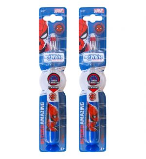 (BUNDLE OF 2) MR WHITE SPIDERMAN FLASHING BRUSH SOFT 3+
