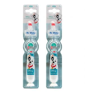 (BUNDLE OF 2) MR WHITE 101 DALMATIANS FLASHING TOOTHBRUSH