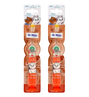 (BUNDLE OF 2) MR WHITE THE ARISTOCATS FLASHING TOOTHBRUSH