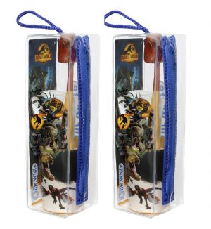 (BUNDLE OF 2) MR WHITE JURASSIC WORLD TRAVEL KIT TOOTHBRUSH WITH TOOTHPASTE 75ML