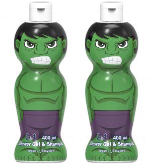 (BUNDLE OF 2) AIR VAL HULK 1D SHOWER GEL & SHAMPOO 2 IN 1 400ML