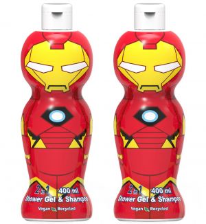 (BUNDLE OF 2) AIR VAL IRONMAN 1D SHOWER GEL & SHAMPOO 2 IN 1 400ML