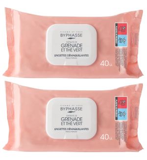  (BUNDLE OF 2) BYPHASSE MAKE UP REMOVER WIPES 40'S - MATURE SKIN