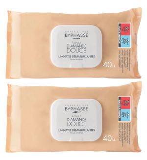 (BUNDLE OF 2) BYPHASSE MAKE UP REMOVER WIPES 40'S - SENSITIVE SKIN