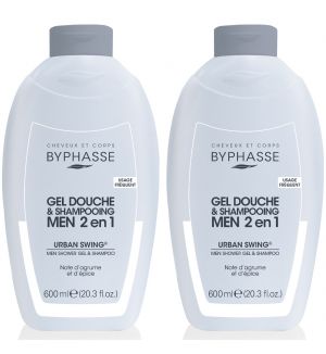 (BUNDLE OF 2) BYPHASSE URBAN SWING MEN 2 IN 1 SHOWER GEL & SHAMPOO 600ML