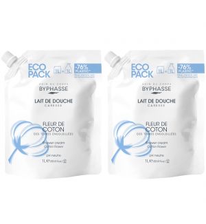 (BUNDLE OF 2) BYPHASSE ECOPACK CARESSE SHOWER CREAM COTTON FLOWER 1L