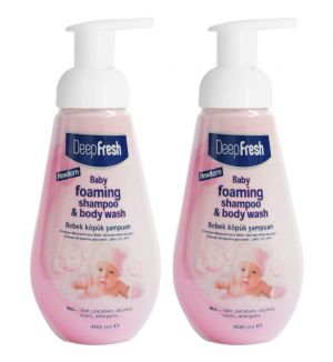 (BUNDLE OF 2) DEEP FRESH NEWBORN BABY FOAMING SHAMPOO & BODY WASH 400ML PINK (EXP: 11/2024)