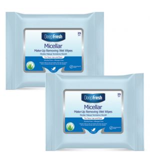 (BUNDLE OF 2) DEEP FRESH MICELLAR MAKE-UP REMOVING WET WIPES 25S