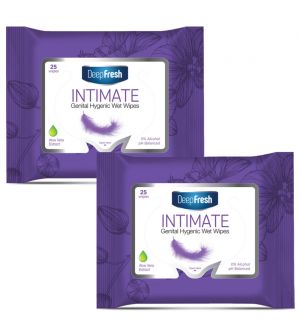 (BUNDLE OF 2) DEEP FRESH ALOE VERA EXTRACT INTIMATE WIPES 25S