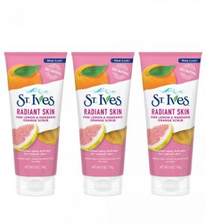 (BUNDLE OF 3) ST. IVES RADIANT SKIN PINK LEMON & MANDARIN ORANGE SCRUB 6OZ 170G
