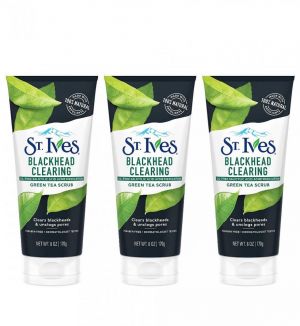 (BUNDLE OF 3) ST. IVES BLACKHEAD CLEARING GREEN TEA SCRUB 6OZ 170G