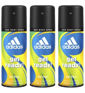 (BUNDLE OF 3) ADIDAS GET READY DEO SPRAY (MEN) 150ML