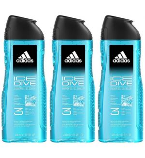 (BUNDLE OF 3) ADIDAS 3 IN 1 SHOWER GEL ICE DIVE 400ML