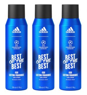 (BUNDLE OF 3) ADIDAS DEODORANT SPRAY UEFA BEST OF THE BEST 150ML