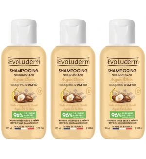 (BUNDLE OF 3) EVOLUDERM ARGAN DIVIN NOURISHING SHAMPOO 100ML