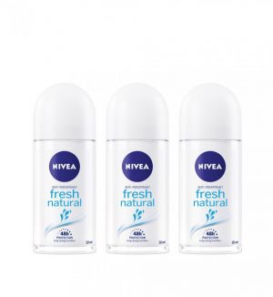 (BUNDLE OF 3) NIVEA ROLL ON (L) FRESH NATURAL 50ML