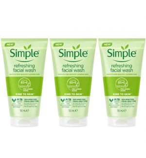 (BUNDLE OF 3) SIMPLE REFRESHING FACIAL WASH GEL 150ML