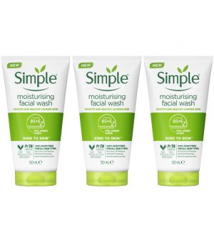 (BUNDLE OF 3) SIMPLE KIND TO SKIN MOISTURISING FACIAL WASH 150ML