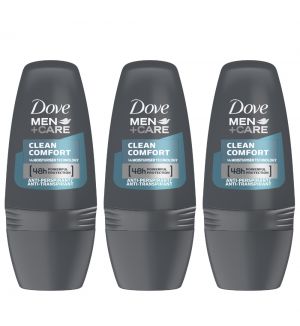 (BUNDLE OF 3) DOVE MEN+CARE DEODORANT ROLL ON CLEAN COMFORT 50ML