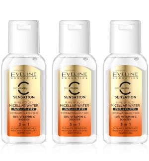 (BUNDLE OF 3) EVELINE C SENSATION PURE VITALITY MICELLAR WATER 50ML