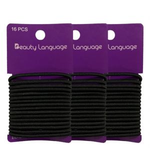 (BUNDLE OF 3) BL0053 BLACK ROUND ELASTICS (16 PCS)