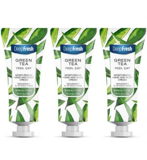 (BUNDLE OF 3) DEEP FRESH GREEN TEA MOISTURISING HAND & BODY CREAM 50ML