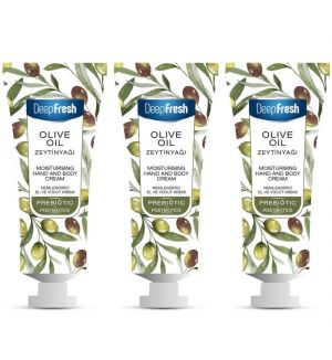 (BUNDLE OF 3) DEEP FRESH OLIVE OIL MOISTURISING HAND & BODY CREAM 50ML