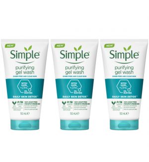 (BUNDLE OF 3) SIMPLE DAILY SKIN DETOX PURIFYING GEL WASH 150ML