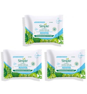 (BUNDLE OF 3) SIMPLE WATER BOOST MICELLAR MAKE UP REMOVER EYE PADS 30'S ( Exp: 10/2023)