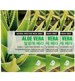 (BUNDLE OF 3) ORJENA NATURAL MOISTURE MASK SHEET ALOE VERA 23ML