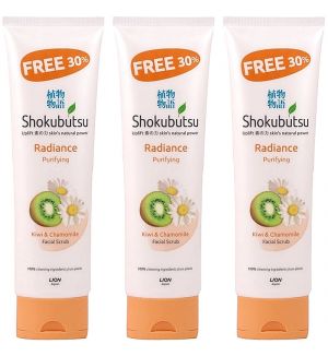 (BUNDLE OF 3) SHOKUBUTSU RADIANCE PURIFYING FACIAL SCRUB 130G